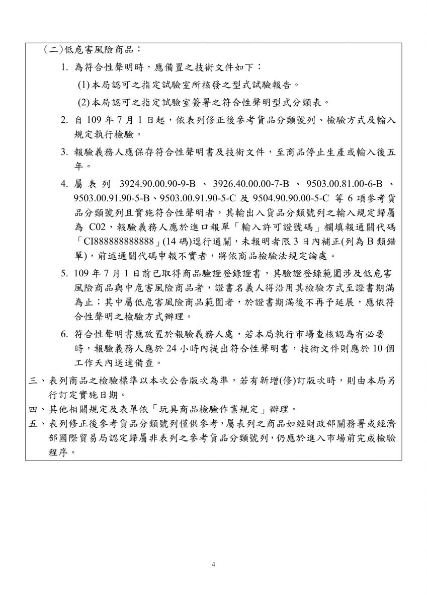 經濟部標準檢驗局應施檢驗玩具商品之相關檢驗規定修正草案對照表